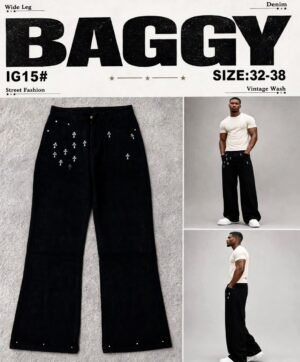 Black denim jeans