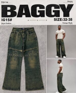 Faded olive jeans